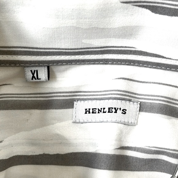 Henley’s Men’s Long Sleeve Cotton Graphic Shirt White/Gray/Black Size XL - Picture 10 of 15